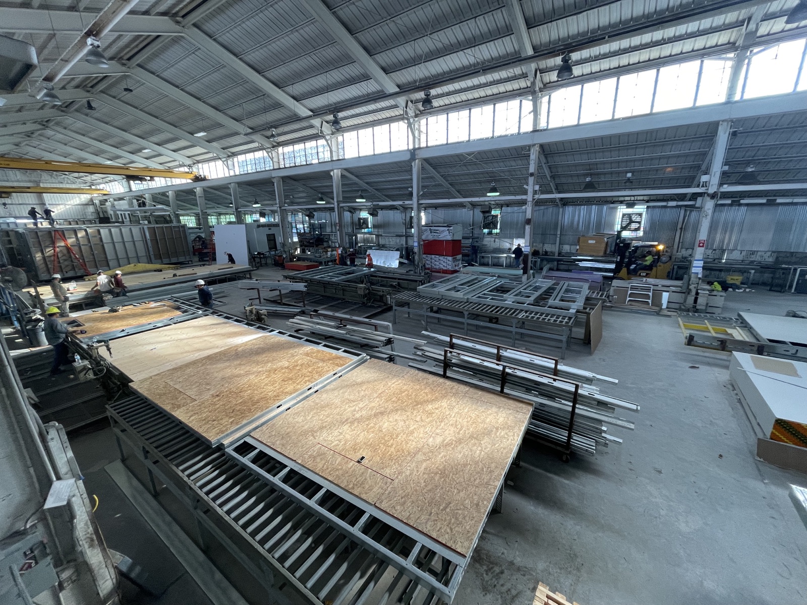 Roll-forming and fabrication equipment at the Cal Steel facility.