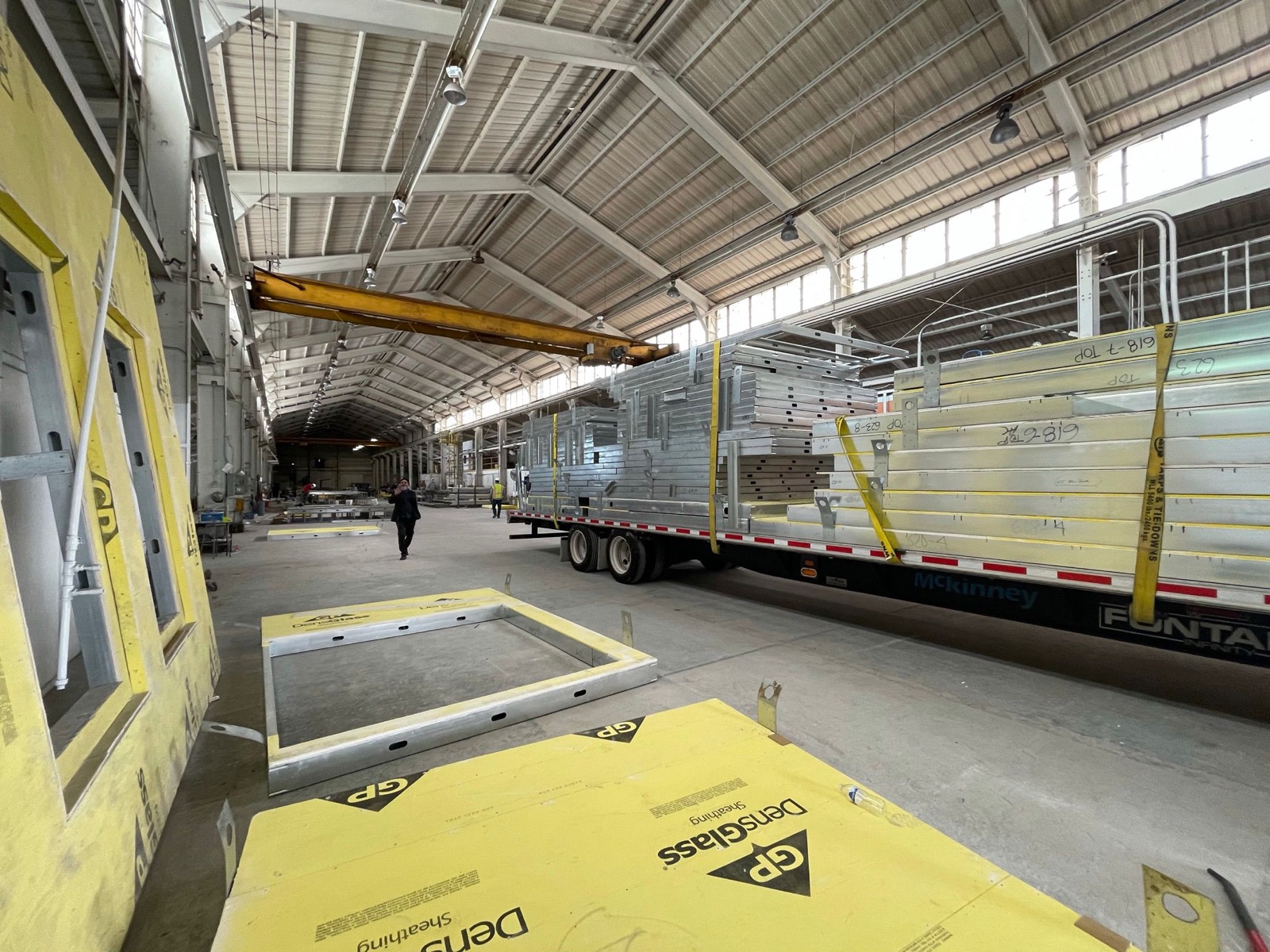 Inside the Cal Steel light gauge steel fabrication facility in Van Nuys.