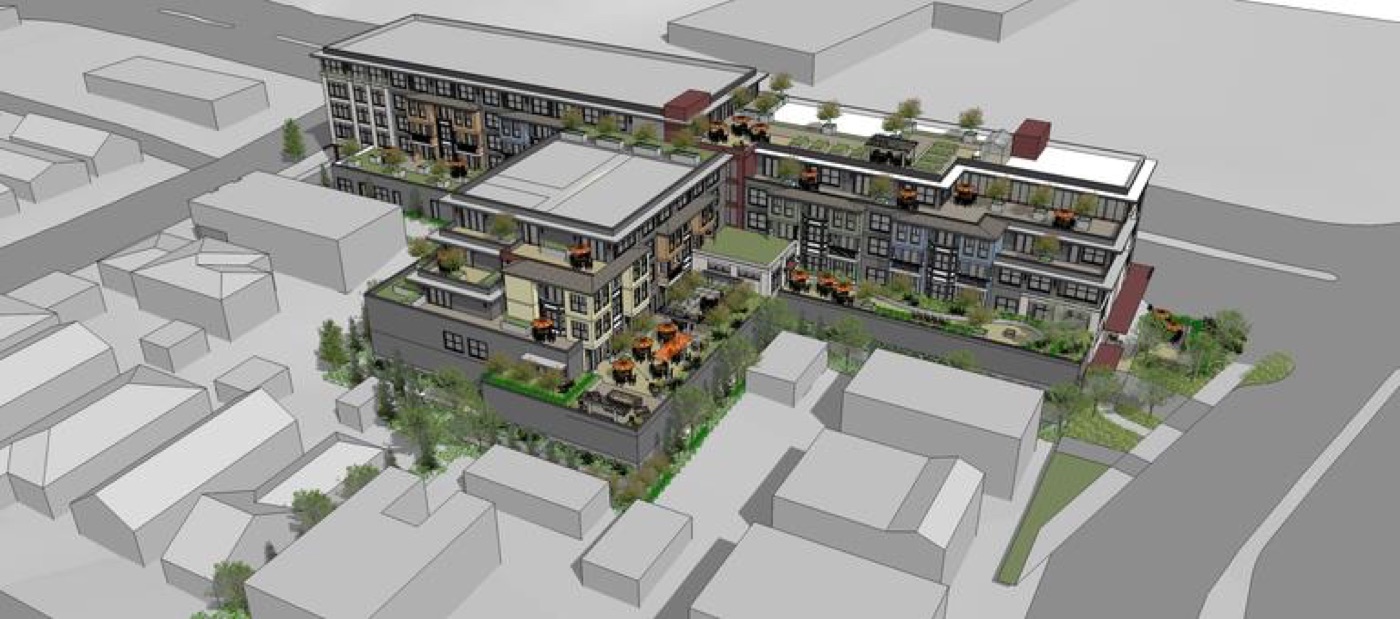 Structural model of the Merrill Gardens Oakland assisted living development.